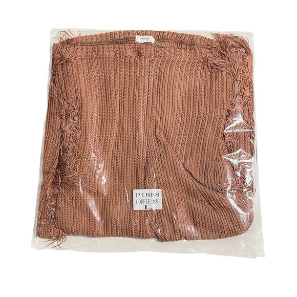 Side Fringe Knit Flare Leg Pants Size L Caramel Brown Sheer Cowgirl Costume NWT - Picture 13 of 15